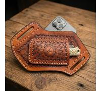 Dessi 2-in-1 Leather Phone Case & EDC Tool Organizer for Belt, Handmade Pouch with Waterproof Liner, Fits iPhone Samsung Galaxy Multi-Tools SM160