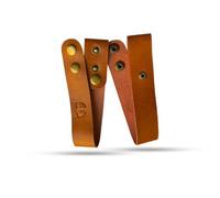 DESSI Crazy Horse Leather Whip Holster Set of 2 - Slim Lightweight BullWhip Belt Holder, Adjustable Brass Snaps, Handmade - Cowboy, Indiana Jones, Horse Riding, Cosplay