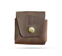 Dessi Handmade Crazy Horse Leather Case for AirPods Pro 2 1 & 3rd Gen, Vintage Coffee Brown Soft Leather Pouch with 2” Belt Loop & 48” Lanyard, 2.36x2.52” Internal, Minimalist EDC Tech Organizer