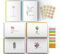 Dessie 30 Thinking of You Cards With Envelopes. 30 4x6 Inch Note Cards with Envelopes - Blank Inside with 6 Unique Floral Designs. White & Colorful Envelopes and Gold Seals In Sturdy Storage Box