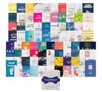 Dessie 80 Unique Happy Birthday Card Assortment - Bulk Birthday Cards with Envelopes, Message Inside, Box & Gold Seals - Assorted Birthday Cards Multipack for Employees Men Women