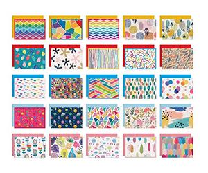Dessie Different Blank Greeting Cards With Colored Envelopes and Gold Seals, 4x6 Inch, 50 Blank Cards