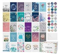 Dessie Unique Sympathy Cards With Greetings Inside, Envelopes and Matching Sealing Stickers. Includes Sturdy Storage Box, 30 Large Cards