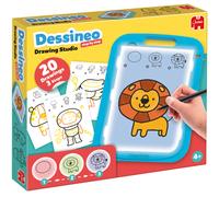 Dessineo Drawing Studio - Learn to Draw Play Set in 3 Steps, Compact Light Up Drawing Activity Board with Step by Step Instructions and 20 Drawings with Cute, Friendly Illustrations, Ages 4 Years Plus