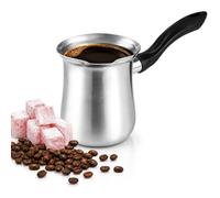 DESTALYA Turkish Coffee Pot | Stainless Steel Coffee Maker | Butter Milk Warmer Sauce | Small Hot Pot for Stove top (Coffee Pot Black)