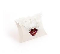 DESTAVO Box with Natural Petal Confetti Biodegradable - Petal Flower Confetti - Eco-friendly Petal Confetti - Natural Confetti Earth-Friendly (White Box with Butterfly Lace - Set of 1)