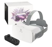 DESTEK V5 VR Headset for Phone, 110°FOV HD Anti-Blue Lenses Eye Protection for Kids Present Virtual Reality Headset with Bluetooth Controller, VR Glasses for iPhone Samsung Android (White)