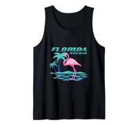 Destin Florida Flamingo Retro Tropical Beach Vacation Tank Top