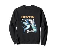 Destin Florida Marlin Fishing Ocean Palm Trees Vintage Beach Sweatshirt