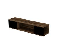 Destina Home Alfie Floating TV Stand with Shelves - Light Walnut & Black