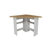 Destina Home Corner Computer Desk with Shelves-Gredos - Sapphire Oak & White