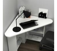Destina Home Corner Computer Desk with Shelves-Gredos - White