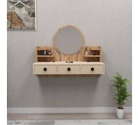 Destina Home Cosmo Makeup Vanity Table with Mirror in Beige | Size: 1 Pack Destina Home Beige 1 Pack