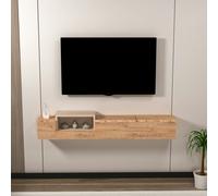 Destina Home Floating TV Stand with Shelves Sarah - Atlantic Pine - Beige