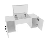 Destina Home Marie Wall-Mounted Makeup Table, Mirror, Shelves & Cabinets - 100 cm in White | Size: 1 Pack Destina Home White 1 Pack