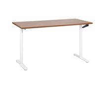 Beliani Manual Adjustable Standing Desk DESTINAS Brown/ White 160 cm 72 cm, Brown
