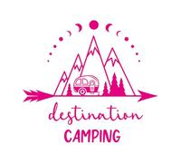 Destination Camping Tourism Hobby Travel Wall Stickers 72x79.8cm Easy Installation Rosered