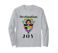 Destination Joy Retro Scooter Positive Vibes Design Long Sleeve T-Shirt