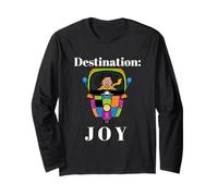 Destination Joy Retro Scooter Positive Vibes Design Long Sleeve T-Shirt