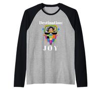 Destination Joy Retro Scooter Positive Vibes Design Raglan Baseball Tee