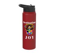 Destination Joy Retro Scooter Positive Vibes Design Stainless Steel Insulated Water Bottle