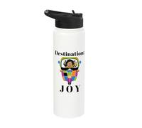 Destination Joy Retro Scooter Positive Vibes Design Stainless Steel Insulated Water Bottle