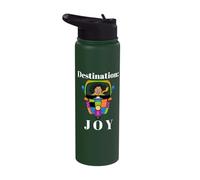 Destination Joy Retro Scooter Positive Vibes Design Stainless Steel Insulated Water Bottle