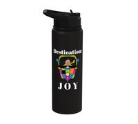 Destination Joy Retro Scooter Positive Vibes Design Stainless Steel Insulated Water Bottle