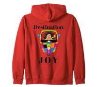 Destination Joy Retro Scooter Positive Vibes Design Zip Hoodie