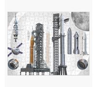 (Destination Moon The Artemis rockets that will get us there=7076) Jigsaw Puzzle Wooden 300-Piece for Adults Kids Seniors- Home Decor Family Activity Game Wall Art 38x26cm / 15x10inch Birthday Party G