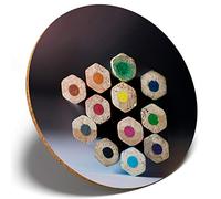 Destination Vinyl Coasters 1 x Artists Colour Pencils - Round Coaster Kitchen Student Kids #16164