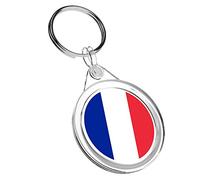 Destination Vinyl Keyrings 1 x French France Red Blue Flag - Keyring IR02 Mum Dad Birthday #9072