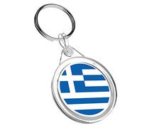Destination Vinyl Keyrings 1 x Greece Greek Blue Flag - Keyring IR02 Mum Dad Birthday #9046