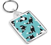 Destination Vinyl Keyrings 1 x Orca Killer Whale Sea Life Blue - Keyring - IP02 - Mum Dad Kids #3541