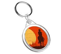 Destination Vinyl Keyrings 1 x Sunset Cowboy Texas Horse - Keyring IR02 Mum Dad Kids Birthday #12885