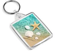 Destination Vinyl Keyrings Sea Shell Starfish Ocean Beach Keyring - IP02 - Seaside Coast 16972