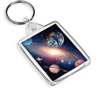 Destination Vinyl Keyrings Solar System Keyring -IP02- Earth Saturn Planets Space Stars Nebula #14405