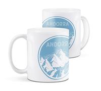 Destination Vinyl ltd 1 White Ceramic Mug Cup (11oz / 284ml) Andorra Mountains Ski Travel Snowboard for Coffee Tea Drinks Kitchen Office #59938
