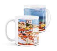 Destination Vinyl Ltd 1 White Ceramic Mug Cup (11oz / 284ml) Lisbon Portugal City Alfama District for Coffee Tea Drinks Kitchen Office #51342