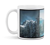 Destination Vinyl ltd 1 White Ceramic Mug Cup (11oz / 284ml) Mountain Skiing Ski Winter for Coffee Tea Drinks Kitchen Office #63212
