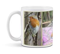 Destination Vinyl ltd 1 White Ceramic Mug Cup (11oz / 284ml) Robin Redbreast Garden Bird for Coffee Tea Drinks Kitchen Office #63249