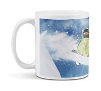 Destination Vinyl ltd 1 White Ceramic Mug Cup (11oz / 284ml) Snowboard Jump Snowboarding for Coffee Tea Drinks Kitchen Office #63273