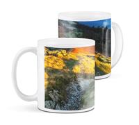 Destination Vinyl ltd 1 White Ceramic Mug Cup (11oz / 284ml) Sunrise Catbells Summit Lake District UK for Coffee Tea Drinks Kitchen Office #53451