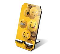 Destination Vinyl Ltd 1 x 5mm MDF Mobile Phone Stand - Yellow Emojicon Happy Mobile Phone Emoticon Wooden Stand Holder for Mobile Phone, Smartphone #45114