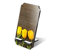 Destination Vinyl Ltd 1 x 5mm MDF Mobile Phone Stand - Yellow Tulips Flower Pretty Wooden Stand Holder for Mobile Phone, Smartphone #2231