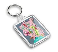 Destination Vinyl Ltd 1 x IP02 Rectangle Passport Keyring Photo Bulgaria Sofia Varna Map Landmarks |Keychain|Keyring|Charm| #58715