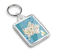 Destination Vinyl Ltd 1 x IP02 Rectangle Passport Keyring Photo France French Map World Travel Europe |Keychain|Keyring|Charm| #58651