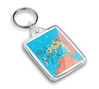 Destination Vinyl ltd 1 x IP02 Rectangle Passport Keyring Photo Greece Santorini Crete Map Landmarks |Keychain|Keyring|Charm| #58716