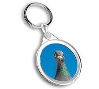 Destination Vinyl ltd 1 x Photo Keyring - Blue Pigeon Bird Face Racing Birds |Keychain|Keyring|Charm| #44381