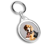 Destination Vinyl ltd 1 x Photo Keyring - Cute Beagle Dog Puppy Portrait |Keychain|Keyring|Charm| #44756